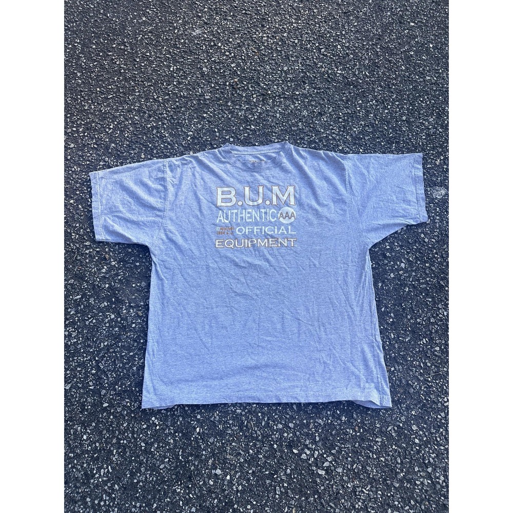 Vintage B.U.M. Equipment Shirt Mens Large Blue Authentic Graphic 90s Tee